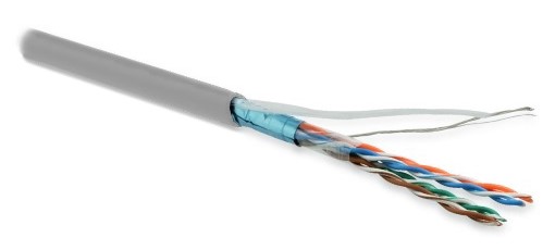 Кабель витая пара Hyperline Cat5e F/UTP, FUTP4-C5E-P26-IN-LSZH-GY-100, (100 м) экранированная Фото