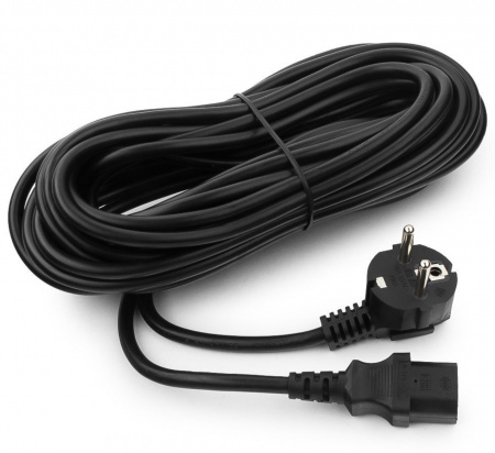 Кабель питания Cablexpert 1.8м, Schuko- C13, 6А, черный, с зазем. Фото