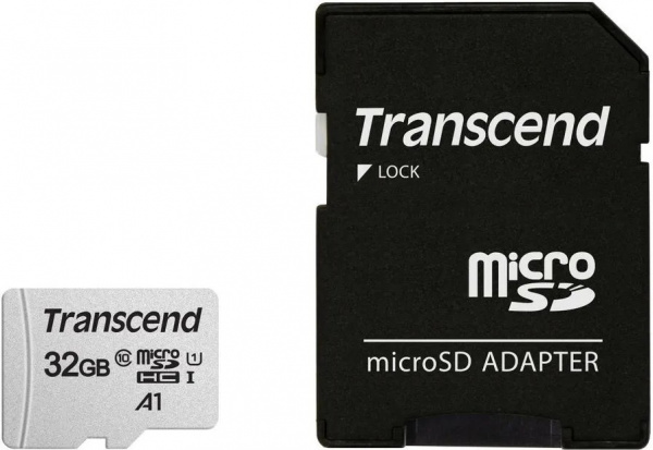 Карта памяти 32GB MicroSD Transcend 300S UHS-I U1 + SD адаптер Фото Карта памяти 32GB MicroSD Transcend 300S UHS-I U1 + SD адаптер Фото