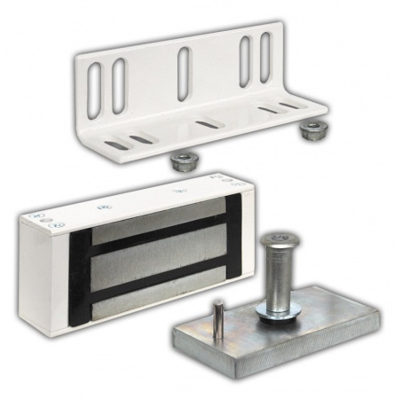 М1-200 с уголком (белый) Замок электромагнитный Фото М1-200 с уголком (белый) Замок электромагнитный Фото