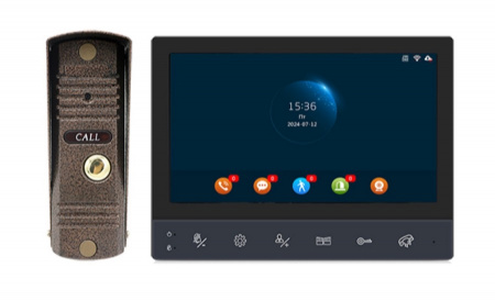 AT-I-K741F/TW (V2) Black Комплект: видеодомофон FHD с Wifi  и видеопанель FHD Фото
