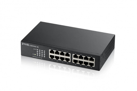 Коммутатор Zyxel GS1100-16, 16xGE, стоечный, бесшумный Фото