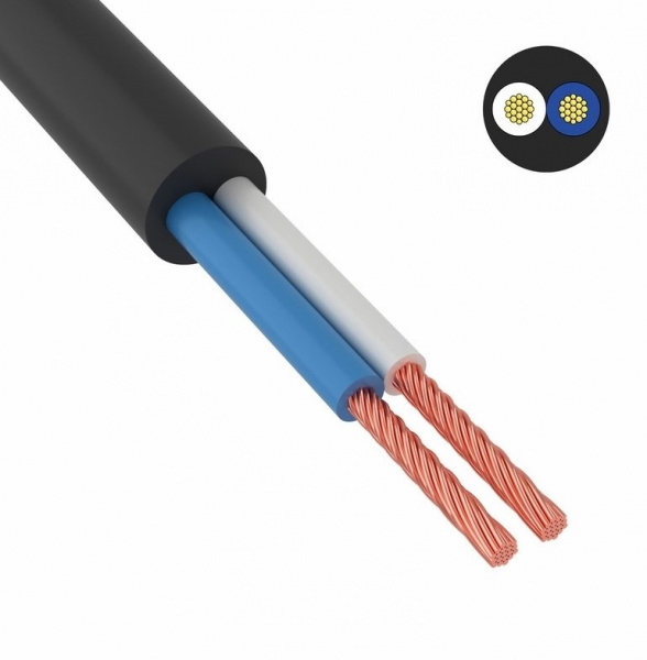 Провод соединительный ПВС 2х0,75 мм² 200 м черный ГОСТ 7399-97 Фото Провод соединительный ПВС 2х0,75 мм² 200 м черный ГОСТ 7399-97 Фото