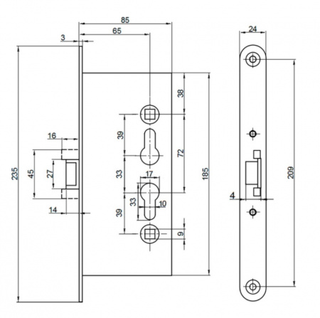 Tantos FR-7220-ZN-PB замок врезной Фото