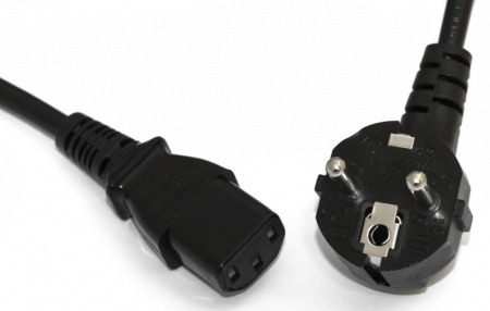 Hyperline PWC-IEC13-SHM-1.8-BK Кабель питания компьютера (Schuko+C13) (3x0.75), 10A, угловая вилка Фото Hyperline PWC-IEC13-SHM-1.8-BK Кабель питания компьютера (Schuko+C13) (3x0.75), 10A, угловая вилка Фото