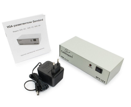 Разветвитель VGA Cablexpert GVS122, HD15F/2x15F, 1 компьютер - 2 монитора, каскадируемый Фото