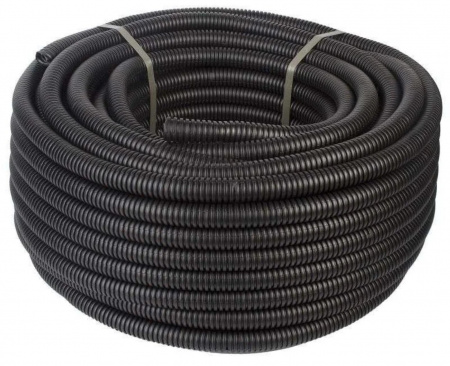 Труба гофрированная ПНД 20 мм с протяжкой черная (100 м) IEK Фото