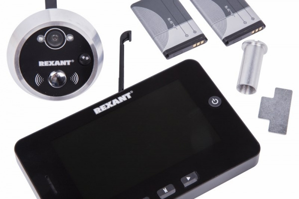 Видеоглазок дверной REXANT, с функцией записи видео/фото по движению, ночной режим работы Фото