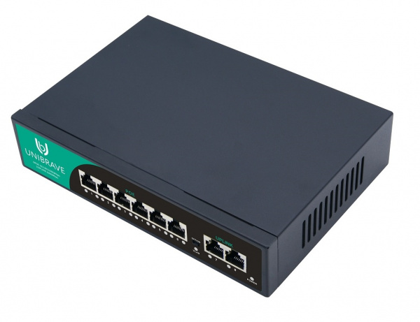 UB-SW-6G2G-75 Base Гигабитный неуправляемый коммутатор Unibrave с 6 PoE-портами 1000 Мбит/с и 2 Uplink 1000 Мбит/с Фото