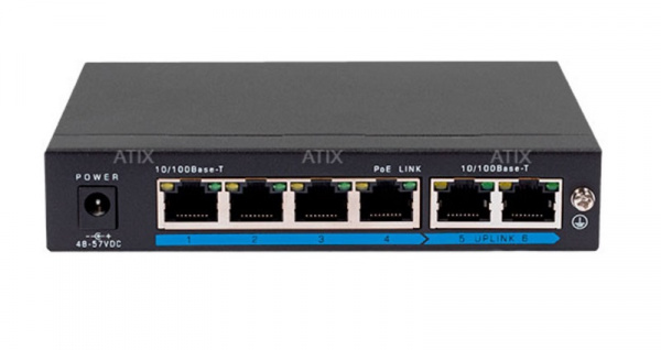 AT-NS-4P2-60 (B) 6 портовый РoЕ коммутатор неуправляемый Фото