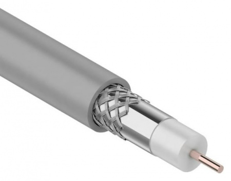 Кабель коаксиальный REXANT RG-8X, 50 Ом, CCS/Al/Al, 75%, бухта 100 м, серый Фото