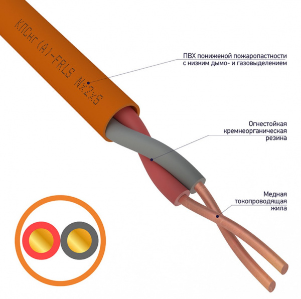 Кабель огнестойкий REXANT КПСнг(А)-FRLS 1x2x0,20 мм², бухта 200 м Фото Кабель огнестойкий REXANT КПСнг(А)-FRLS 1x2x0,20 мм², бухта 200 м Фото