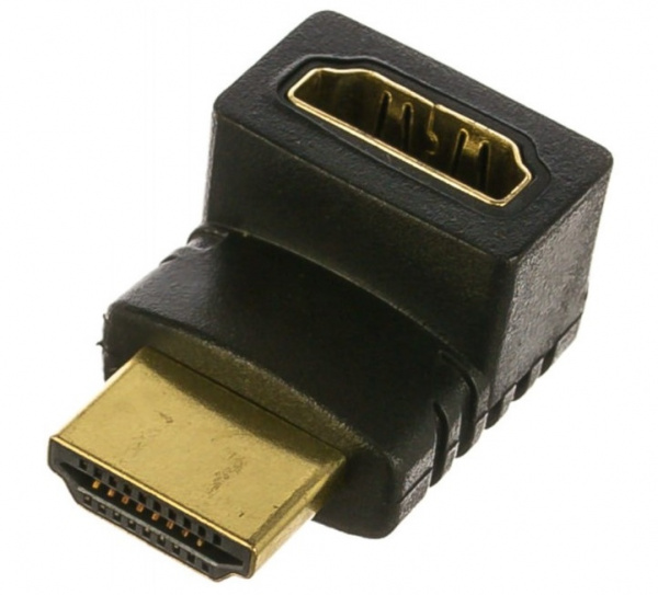 Переходник HDMI-HDMI Cablexpert, 19F/19M, угловой соединитель 270 градусов, золотые Фото