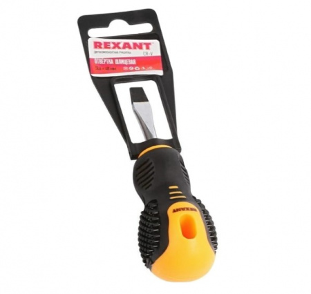 Отвертка шлицевая SL 6х40 мм, двухкомпонентная рукоятка REXANT Фото