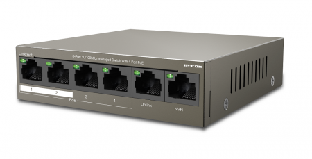 F1106P-4-63W 6-портовый настольный PoE коммутатор 10/100 Мбит/с с 4-портами PoE. Фото