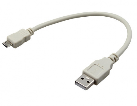 Кабель USB (шт. micro USB - шт. USB A) 0.2 метра, серый REXANT Фото