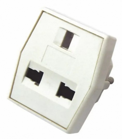 Сетевой переходник «Квадрат» белый REXANT Фото