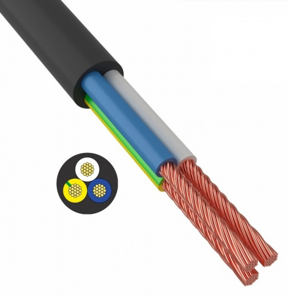 Провод соединительный ПВС 3x1,5 мм² 150 м черный ГОСТ 7399-97 Фото Провод соединительный ПВС 3x1,5 мм² 150 м черный ГОСТ 7399-97 Фото