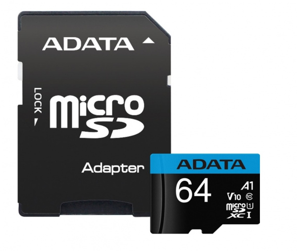 Карта памяти 64GB MicroSDXC UHS-I U1 A-Data Premier UHS-I U1 V10 A1 + ADP (85/25 Mb/s) Фото Карта памяти 64GB MicroSDXC UHS-I U1 A-Data Premier UHS-I U1 V10 A1 + ADP (85/25 Mb/s) Фото