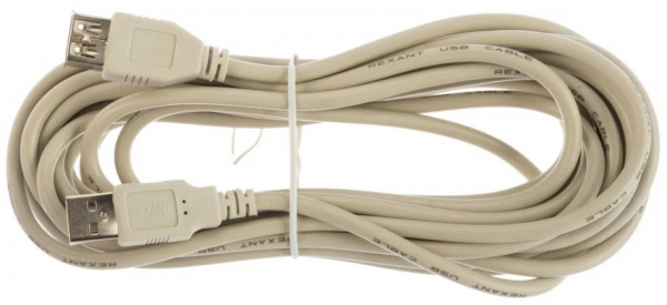 Кабель USB (шт. USB A - гн. USB A) 5 метров, серый REXANT Фото Кабель USB (шт. USB A - гн. USB A) 5 метров, серый REXANT Фото