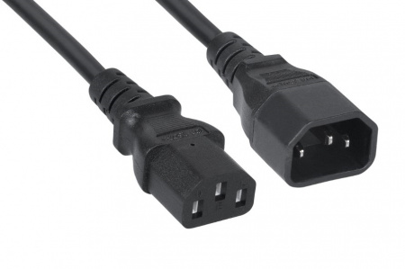 Cabeus PC-189-VDE-1.8M Кабель питания монитор-компьютер IEC 320 C13 - IEC 320 C14 (3x0.75), 1.8 м Фото