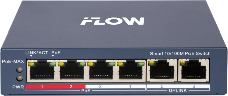 F-SW-EM206POE-VM POE-коммутатор смарт-управляемый с грозозащитой 6кВ Фото
