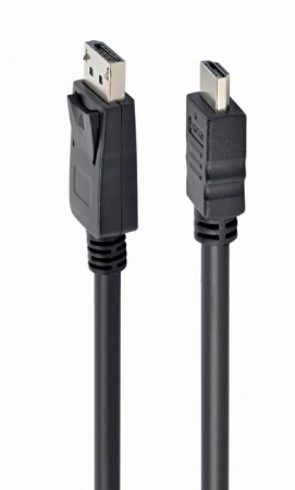 Кабель DisplayPort->HDMI Cablexpert CC-DP-HDMI-6, 1,8м, 20M/19M, черный, экран, пакет Фото