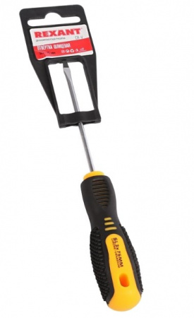 Отвертка шлицевая SL 3х75 мм, двухкомпонентная рукоятка REXANT Фото