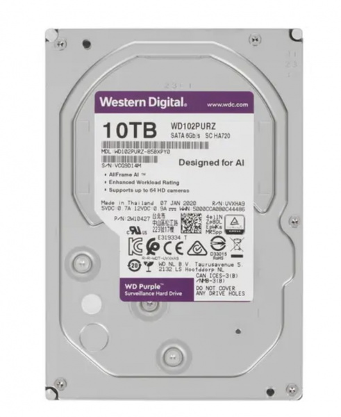 Жесткий диск 10TB WD Purple WD102PURZ SATA III Фото