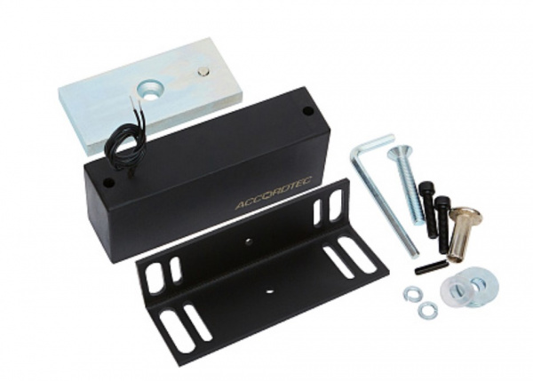 ML-300П Электромагнитный влагозащищенный замок с уголком, цвет черный Фото