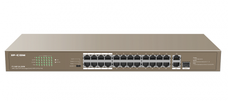 F1126P-24-250W Неуправляемый PoE коммутатор с 24 портами PoE, 2 гигабитными портами и 1 комбинированным SFP портом Фото