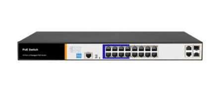 AT-NS-16P2G-2GS/L2-150 (F) 16 портовый РoЕ коммутатор L2 Фото