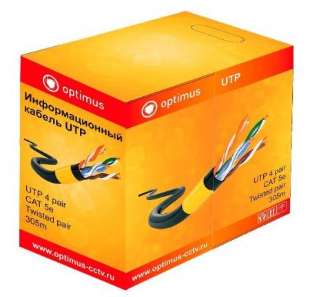 Кабель Optimus UTP-6, CAT6, 4x2x0.55 Cu (indoor) 305м Фото