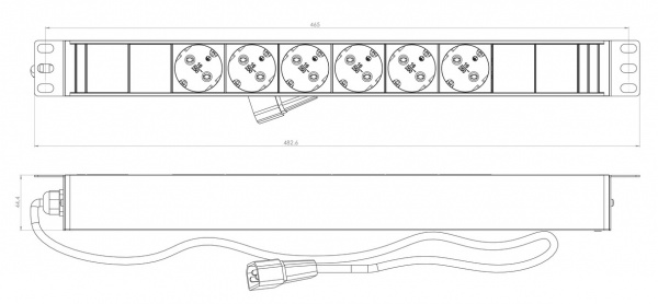 Hyperline SHE19-6SH-2.5IEC Блок розеток для 19 Hyperline SHE19-6SH-2.5IEC Блок розеток для 19