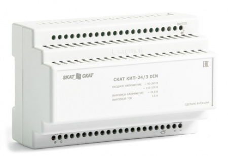 СКАТ КИП-24/3 DIN источник питания 24В+/-10% 3А, Uвх=90-265VAC/110-370VDC Фото