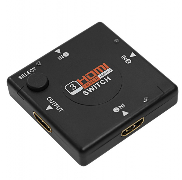 Переключатель гнездо HDMI на 3 гнезда HDMI, без питания, пластик  REXANT Фото