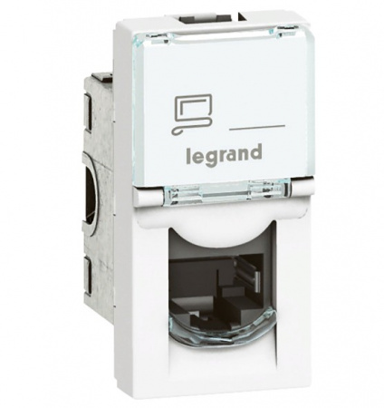 LEGRAND 076561 Модуль розетки компьютерной RJ-45, кат. 6, UTP, 1М, белый, Mosaic Фото LEGRAND 076561 Модуль розетки компьютерной RJ-45, кат. 6, UTP, 1М, белый, Mosaic Фото