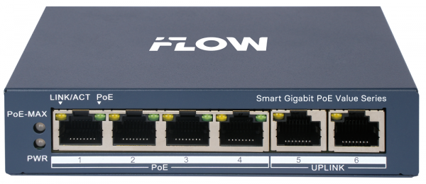 F-SW-EM606POE-VM/L POE-коммутатор смарт-управляемый с грозозащитой 6кВ Фото