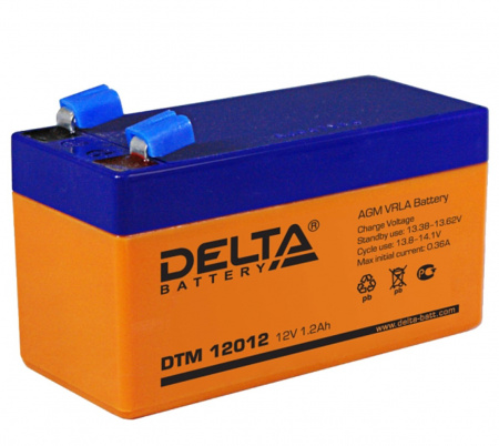 Аккумулятор DTM 12012, Delta, герметичный свинцово-кислотный (Оранжевый) Фото