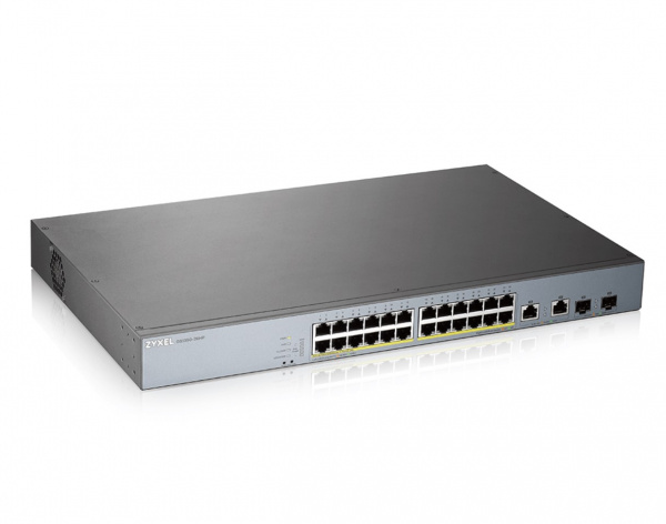 L2 коммутатор PoE+ для IP-видеокамер Zyxel GS1350-26HP, 24xGE PoE+, 2xCombo (SFP/RJ-45), бюджет PoE  Фото