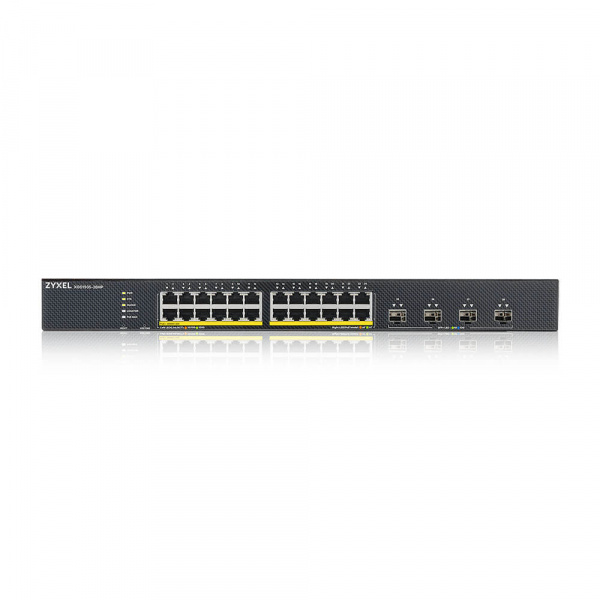 XGS1935-28HP, 28 Port Smart Managed PoE Switch, 24x Gigabit PoE and 4x 10G SFP+, hybrid mode, standa 24-портовый гигабитный Smart L3 Lite PoE коммутатор с 4 аплинками 10G Фото