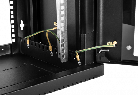 Шкаф телекоммуникационный настенный сварной 9U (600 × 650) съёмные стенки, дверь стекло, чёрный Фото