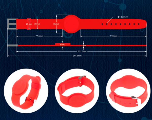 Бесконтактный браслет Smart-браслет TS с застёжкой (красный) Спецификация