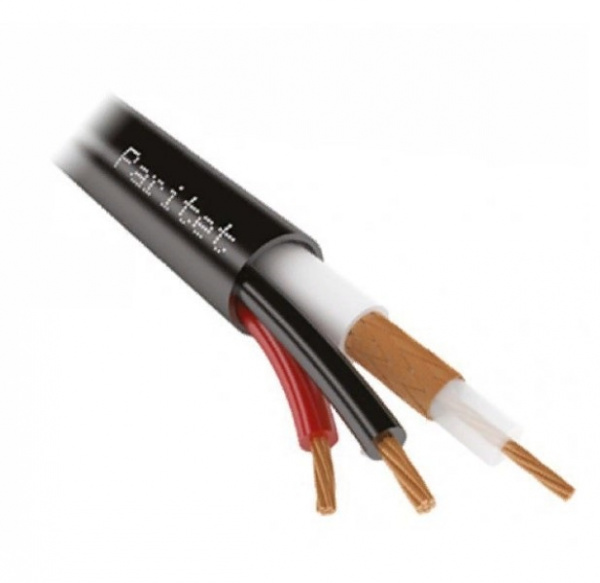 КВК-П-1,5ф 2х0,75 (черный) (Паритет) Кабель коаксильный для систем видеонаблюдения Фото