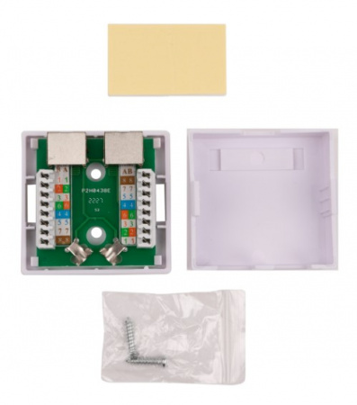 WR-WS-8P8C-C5E-SH-2 Розетка компьютерная RJ-45, категория 5e, экранированная, двойная, внешняя Фото WR-WS-8P8C-C5E-SH-2 Розетка компьютерная RJ-45, категория 5e, экранированная, двойная, внешняя Фото