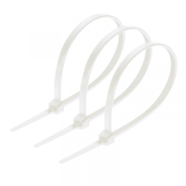 Хомут-стяжка нейлоновая Unibrave 250*3,6 мм, белый, 100 шт. Фото